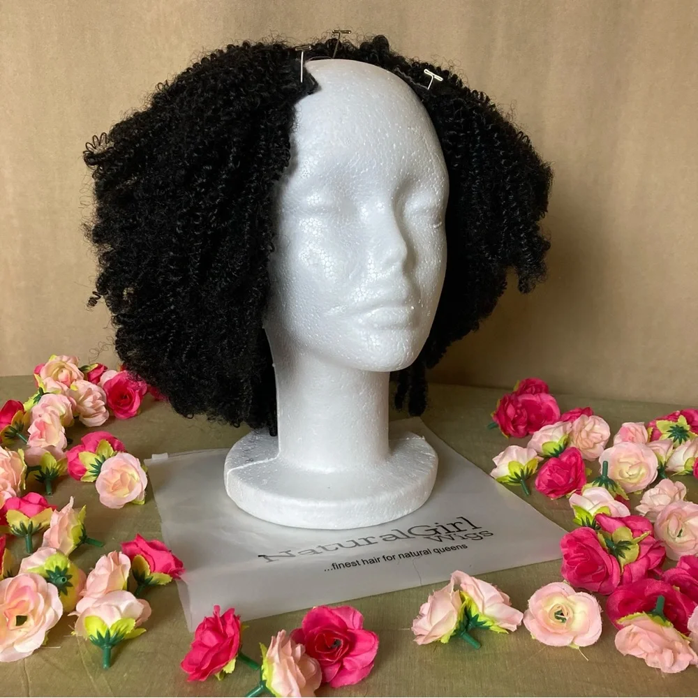 NWOT Natural Girl Wigs, Faux Naturale U-part Wig, Color 1B, 18 inches